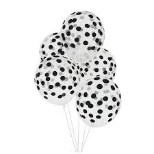 5 Balloons Clipart Black And White Dotted Balloons Black Black Confetti Transparent Balloons Confetti Balloons