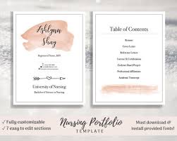 Documents similar to nursing cover letter for portfolio. Nursing Portfolio Template Pink Watercolor Registered Nurse Etsy