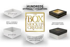 We made for you the best packaging mockups, box mockups. In C Design Studio Box Packaging Mockup Creator Square Box Edition
