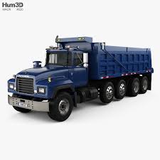 Mack Rd600 Dump Truck 2000 3d Model From Hum3d Com Trucks 3d Model Model