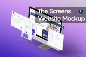 The Screens Website Mockup In Device Mockups On Yellow Images Creative Store