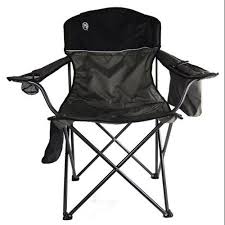 Coleman Oversized Quad Chair With Cooler And Cup Holder Black Gray 2000020256 Walmart Com Coleman Camping Chairs Camping Chairs Portable Camping Chair