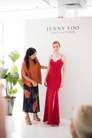 Jenny Yoo Bridesmaids The Reese Dress Features A Soft V Neck Line To Accentuate The Collarbone With A Cross Back Det Dresses Wedding Dress Shopping Knee Slits
