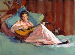 Image result for tranh ve thieu nu