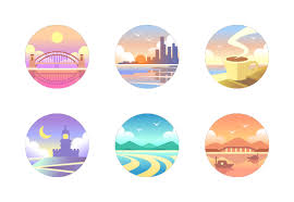 Australia Tourist Attraction One For The Road Icons By Chanut Is Industries Art Drawings Simple Graphic Wallpaper Australia Tourist Attractions