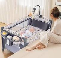 Baby Bassinet Newborn Bedside Sleeper Rocking Crib Folding Portable Travel  Mini Crib Infant Cradle
