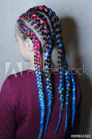 Simina african hair braiding brings this tradition to boston where we. Little Girl With Hairdo Out Of Colored Hair Braids On White Background Close Up Hairstyle Pink And Blue Hair Kaufen Sie Dieses Foto Und Finden Sie Ahnliche Bilder Auf Adobe Stock