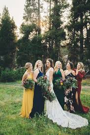 They Re Complete Gems So Why Not Dress Them As Such Four Out Of The Five Bridesmai Summer Bridesmaid Dresses Floral Bridesmaid Dresses Mismatched Bridesmaids