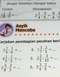 Pembagian Pecahan Campuran Dengan Pecahan Biasa Brainly Co Id