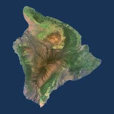 Hawai I The Big Island Satellite Image Hawai I Hawaiian Islands United States Aerial Map Map Art Satellite Art Poster Print Big Island Hawaiian Islands Hawaii