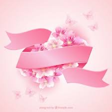Descarga Gratis Flores De Cerezo Con Una Cinta Rosa Rosa Vetor Vetores Florais Moldura Rosa Png