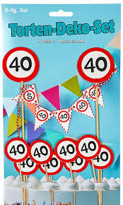 Geburtstag, ein happy birthday banner erfreut jeden. Tortendeko 40 Geburtstag Set 40 Jahre Online Kaufen Ex Libris