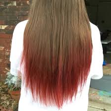 Dip Dyed With Cherry Kool Aid Boil Some Water Pour Carefully Into A Mug Or Heat Safe Cup Or Bowl Add Five P Kids Hair Color Red Hair Tips Colored Hair Tips