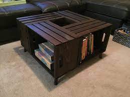 Add to favorites 3 sizes vintage antique old big army military wood wooden chest trunk box coffee table shabby chic brown cottage loft industrial wheels barn madefromwooddesigns 5 out of 5 stars (139. My First And Probably Not My Last Wooden Crate Coffee Table Somethingimade