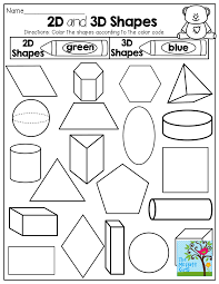 2 D And 3 D Shapes Color By The Code Tons Of Fun Printables Shapes Worksheet Kindergarten Shapes Kindergarten 3d Shapes Kindergarten