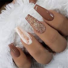 25 Elegant Fall Nail Art Design For Event Formal Fall Acrylic Nails Pretty Acrylic Nails Best Acrylic Nails