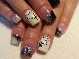 Black And Silver Glitter Acrylic Nails Rosary And Black Silver Glitter Acrylic Nails Nails Love Nails Acrylic Nails