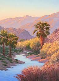 desert oasis 18 w x 24 h desert landscape painting desert painting oil painting landscape