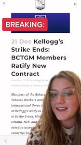 Some breaking holiday news! Today, Kellogg’s workers won. Congratulations,  BCTGM! When workers stand together, we win together. ✊ #fyp #labor  #laborunion #unions #kelloggsstrike #strike ...