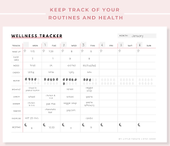 Weekly Wellness Printable Tracker Wellness Planner Chart Etsy In 2020 Wellness Tracker Health Planner Health Calendar