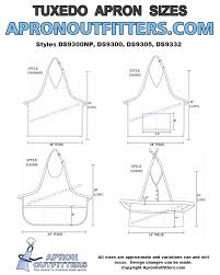 Tuxedo Apron Size Chart