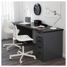 linnmon tafelblad zwartbruin 200x60 cm ikea desk with drawers ikea alex drawers drawer unit