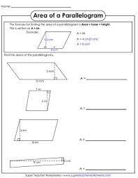 Area Of Parallelograms Worksheet Area Worksheets Math Practice Worksheets Chemistry Worksheets