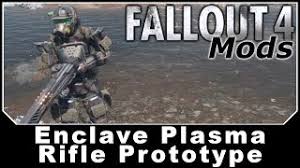 It appears as a large sheath around the barrel with lights moving up and down that appear to be a series of electromagnetic coils (which would explain the increased velocity since plasma can be manipulated. Fallout 4 Mods Enclave Plasma Rifle Prototype Youtube