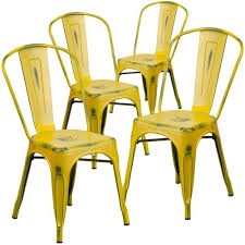 Flash Furniture 4pk Distressed Metal Indoor Stackable Chair Multiple Colors 4pk Chair Colors Distre In 2020 Dining Chairs Patio Dining Chairs Outdoor Dining Chairs