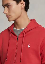 Polo Ralph Lauren Double-Knit Full-Zip Hoodie, Starboard Red