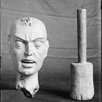 Al Zifchock at work in his woodcarving workshop, Chepachet, Rhode Island