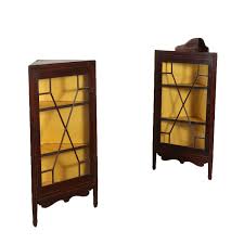 Pair Of Small Corner Display Cabinets England Late 1800s
