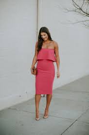 Fuchsia Strapless Dress Casual Dress Outfits Pretty Dresses