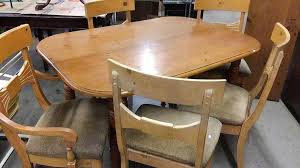 Maybe you would like to learn more about one of these? Sold Price Vintage Pine Wood Dining Table 4 Chairs And Leaf Invalid Date Mst