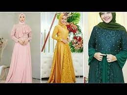 Pilih blouse bermotif geometric dengan dominasi warna hijau mint yang lembut, lalu kombinasikan dengan celana flare berwarna cokelat muda yang nyaman. 16 Trend Baju Gamis Brokat Dan Kebaya Brokat Modern Pesta Populer 2019 2020 Youtube Model Baju Wanita Pakaian Pesta Gaun Formal Panjang