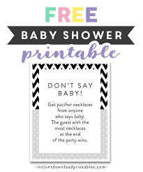 Whatever kind of baby shower invitation wording you need, rest assured the list we've created is just like a diaper—that is, it's got you and baby covered. Free Printable Baby Shower Black White Gray Chevron Game Don T Say Baby Instant Download Instant Download Printables