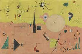 It exemplifies his use of automatism, or the use of his subconscious, to create paintings that conjure up a realm between dream and reality, on the edge of abstraction and figuration, in order to open new potentials in painting. Moma Joan Miro The Hunter Catalan Landscape Montroig July 1923 Winter 1924