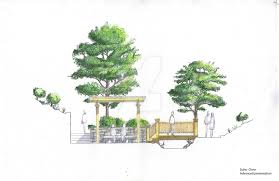 Hand Rendered Section Drawing Landscape Architecture Section Section Drawing Architectural Section