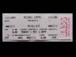 Metallica 1988 89 Damaged Justice Tour New Zealand Original