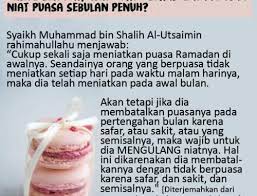 Niat Puasa Ramadan Setiap Hari Atau Cukup Sekali Saja