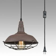 Nautical Metal Cage Hanging Plug In Pendant Light Swag Ceiling Light Rust Finish 735980993386 Ebay