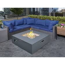 Propane tank is not included; Paramount Square Propane Fire Pit Table 55 000 Btu Concrete Look Best Buy Canada