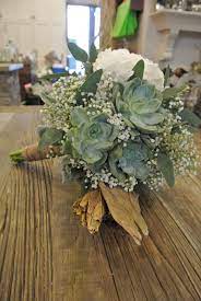 Bridal Bouquet With Succulents Hydrangea Baby S Breath Seeded Eucalyptus Succulent Bouquet Wedding Eucalyptus Wedding Decor Wedding Flower Guide