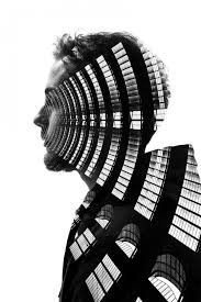 Black And White Architecture Portrait Seamless Double Exposures Of Milan S Architecture And People Double Exposure Photography Exposure Photography Double Exposure