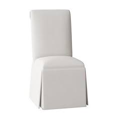 Alcott Hill Weare Solid Back Skirted Upholstered Dining Chair Body Fabric Susan Whi Upholstered Dining Chairs Solid Wood Dining Chairs Versatile Dining Chairs
