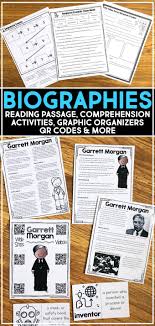 Biographies For 2nd Graders Biographies Of Famous People For Elementary Students Reading Passages Biography Activity Biography Project Elementary