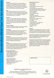 2000 Mercedes Benz Mb100 Mb100d Panel Van Specifications Double Sided Sheet Side 2 Aussie Brochure Mercedes Benz Mercedes Stress