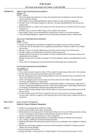A finance manager is tasked with overseeing cash management and investment planning. Strategic Partner Development Manager Resume May 2021