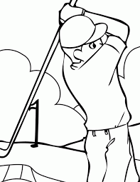 The little bear is making the final putt get the ball in the hole. Golf Coloring Page Coloring Home