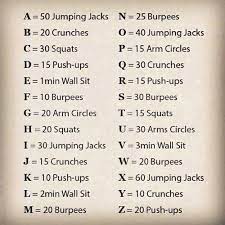 Follow through with each exercise and take a break when needed. Free Weight Alphabet Fitness Challenge Abc Sportplan